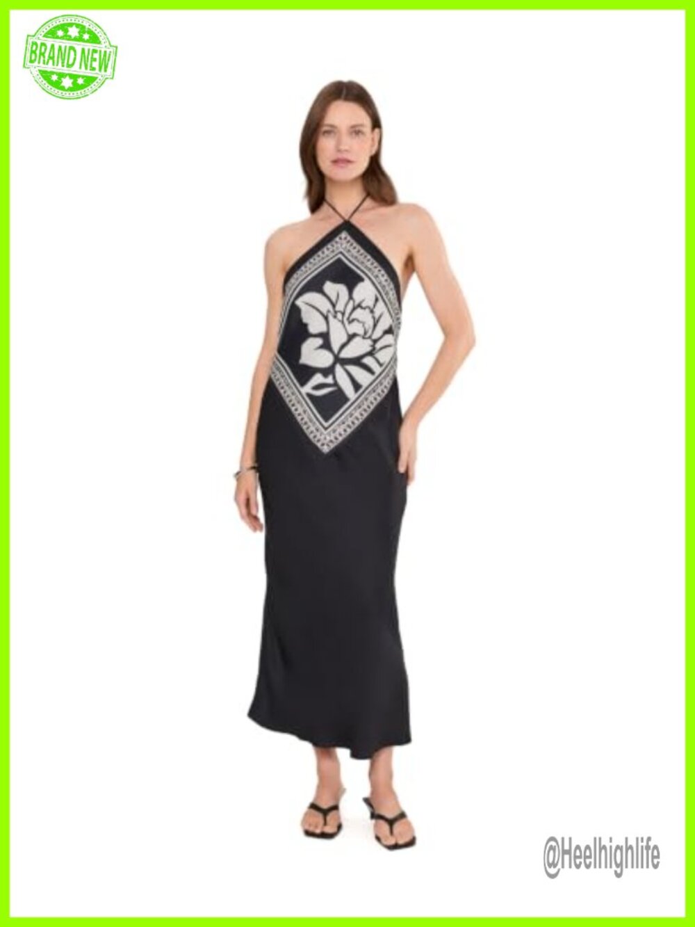Free People Citrine Midi Dress Halter Neck Sleeveless Party